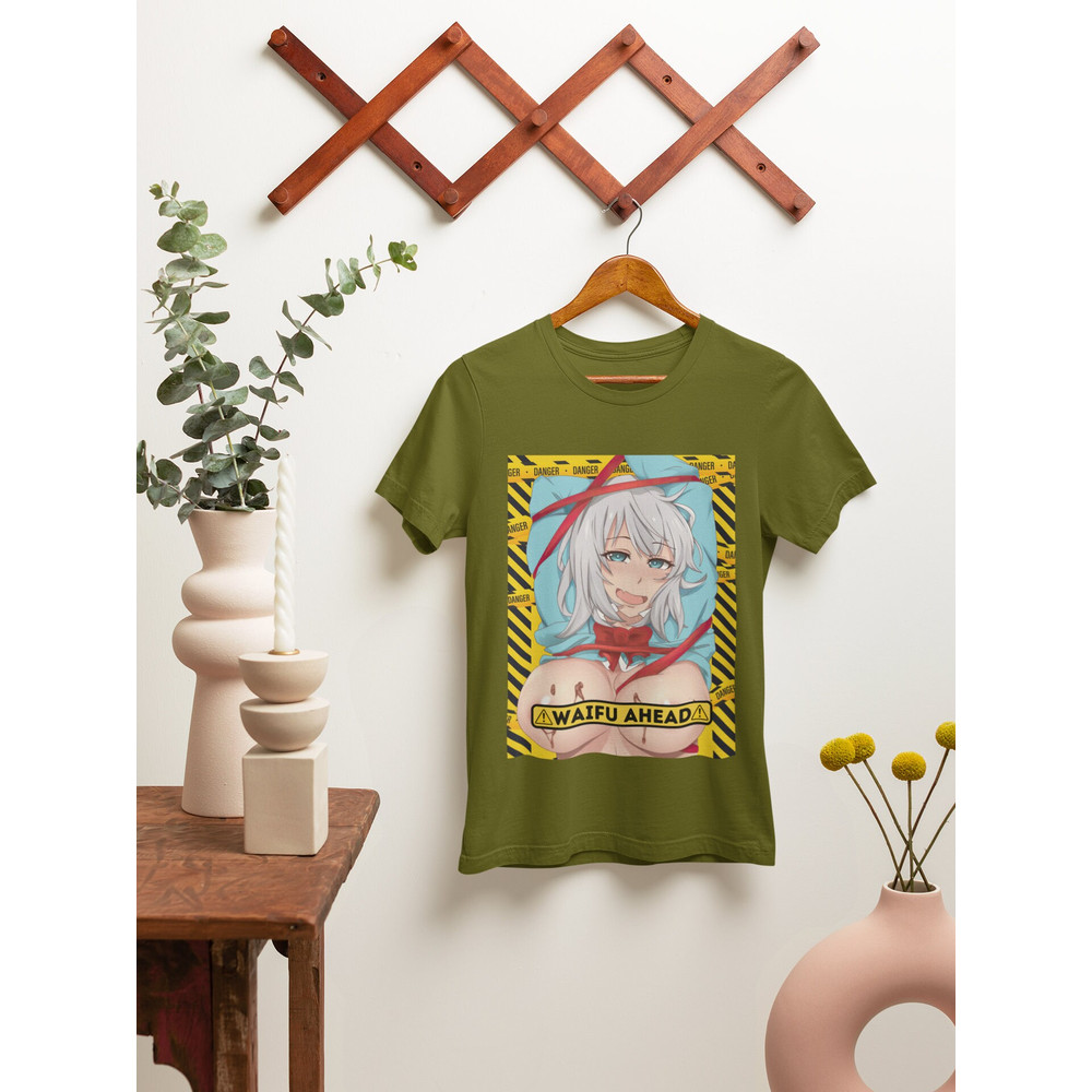 Waifu ahead T-shirt, Anime shirt, Anime merch, Anime graphic tee, Waifu shirt, Anime lover gift, Manga lover gift, Manga waifu shirt - 2.jpg
