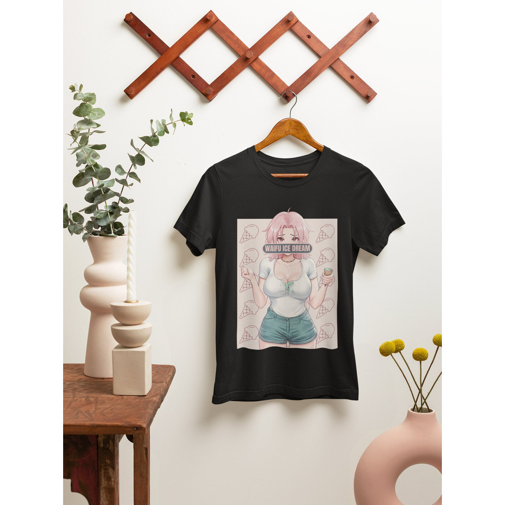 Waifu ice dream T-shirt, Anime shirt, Anime merch, Anime graphic tee, Waifu shirt, Anime lover gift, Manga lover gift, Manga waifu shirt - 1.jpg