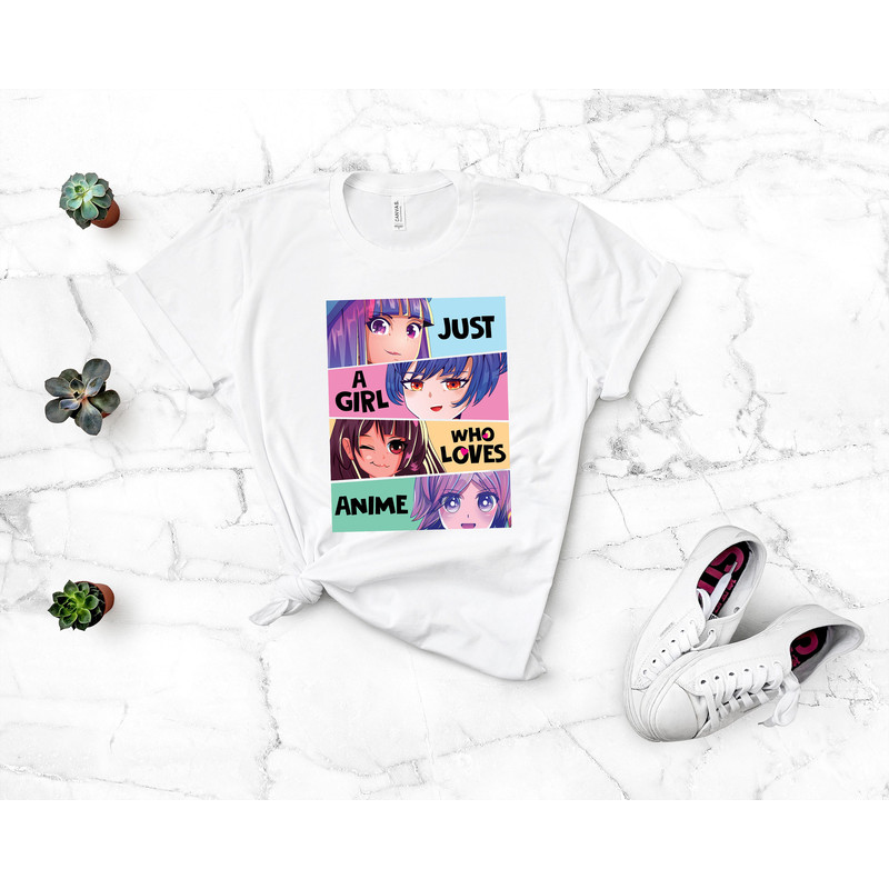 Just A Girl Who Loves Anime Shirt,Gift For Anime Lovers Shirt,Gojo Satoru,Itadori Yuuji,Fushiguro Megumi,Kugisaki Nobara,Anime Graphic Tee - 3.jpg