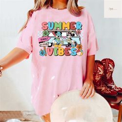 summer vibes shirt, minnie shirt, mickey shirt, disney family summer shirt, retro summer shirt, disney shirt, disney sum