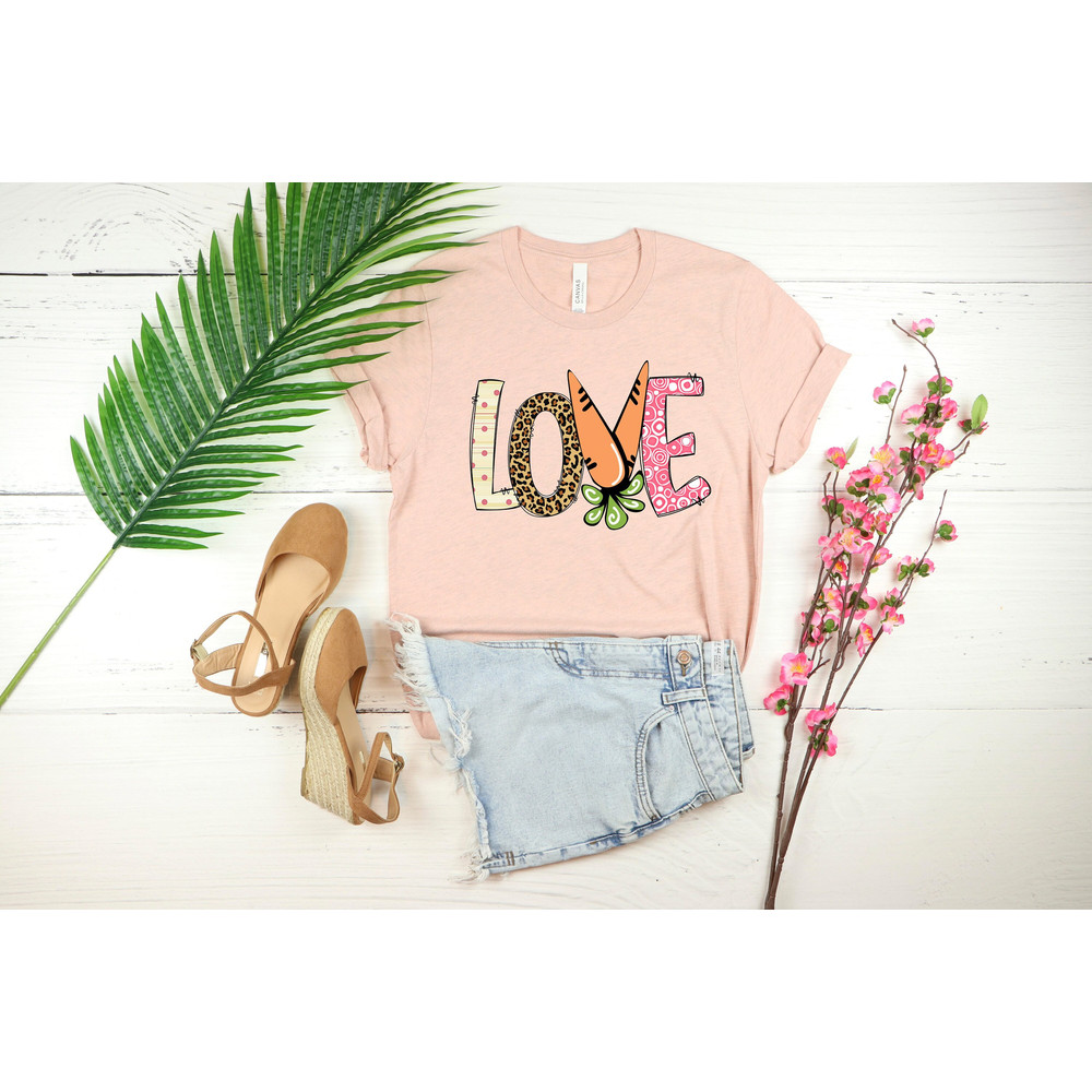 Love Bunny Shirt, Easter Love Bunny Shirt,Easter Shirt,Leopard Bunny Shirt,Easter Carrot Matching Shirt,Carrot Bunny Shirt, Cute Bunny Shirt - 1.jpg