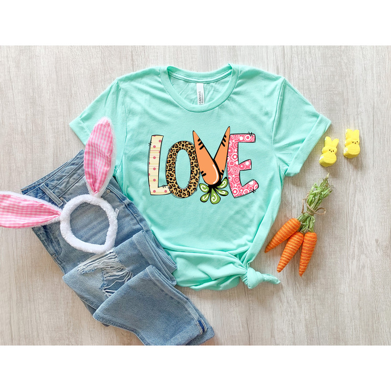 Love Bunny Shirt, Easter Love Bunny Shirt,Easter Shirt,Leopard Bunny Shirt,Easter Carrot Matching Shirt,Carrot Bunny Shirt, Cute Bunny Shirt - 2.jpg