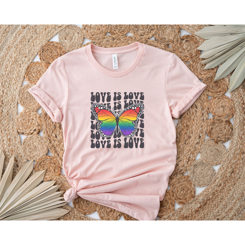 Love Is Love Shirt, Rainbow Butterfly Shirt, Gay Butterfly Shirt, Pride Month Shirt, Cool Retro Trans Pride Shirt, Queer Shirt, Pride Lover - 2.jpg