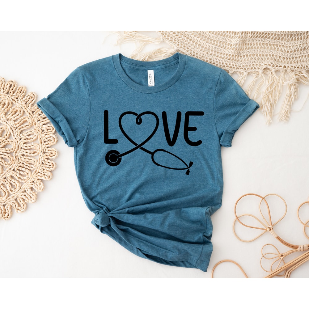 LOVE Stethoscope Heart Shirt,Leopard Nurse T-Shirt,Nurse Tshirt for Women,Love Nurse Shirt for Graduation,Nurse Week Gift Idea,RN Shirt - 2.jpg