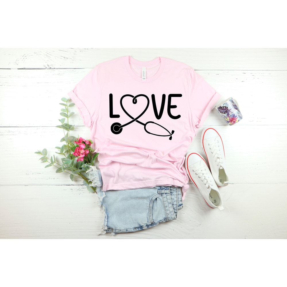 LOVE Stethoscope Heart Shirt,Leopard Nurse T-Shirt,Nurse Tshirt for Women,Love Nurse Shirt for Graduation,Nurse Week Gift Idea,RN Shirt - 3.jpg