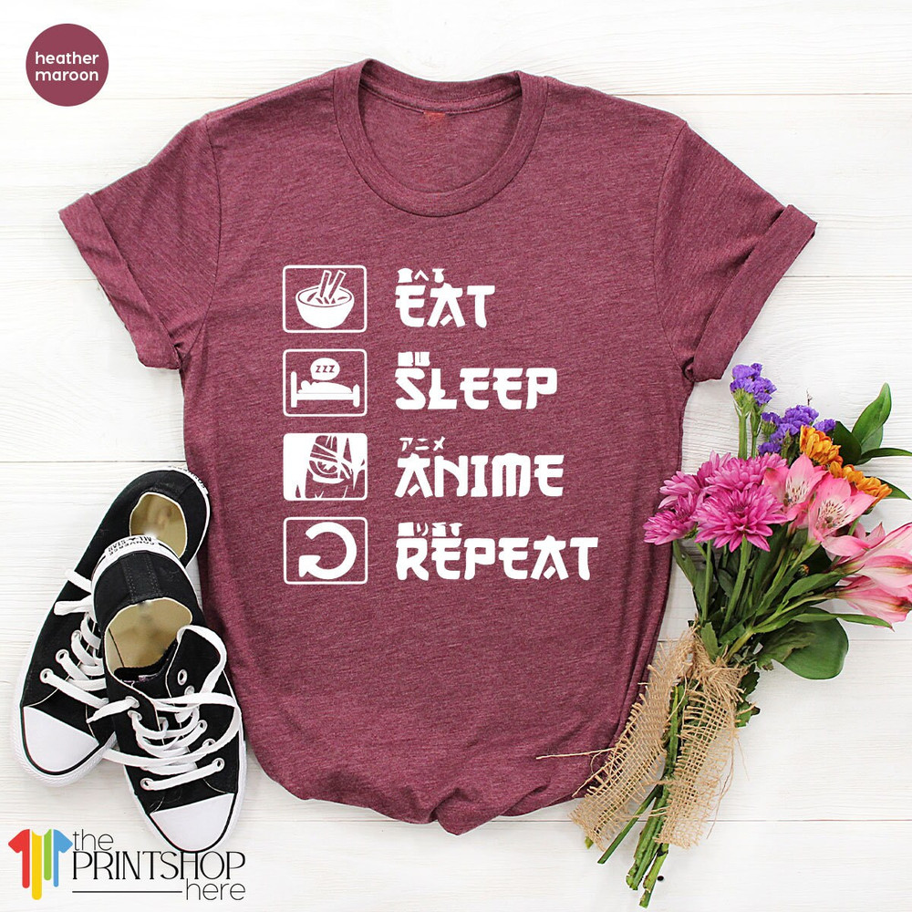 Anime TShirt, Anime T Shirt, Korean Drama Shirt, Japanese Manga Shirt, Eat Sleep Anime Repeat, Otaku TShirt, Anime Lover Gift - 2.jpg