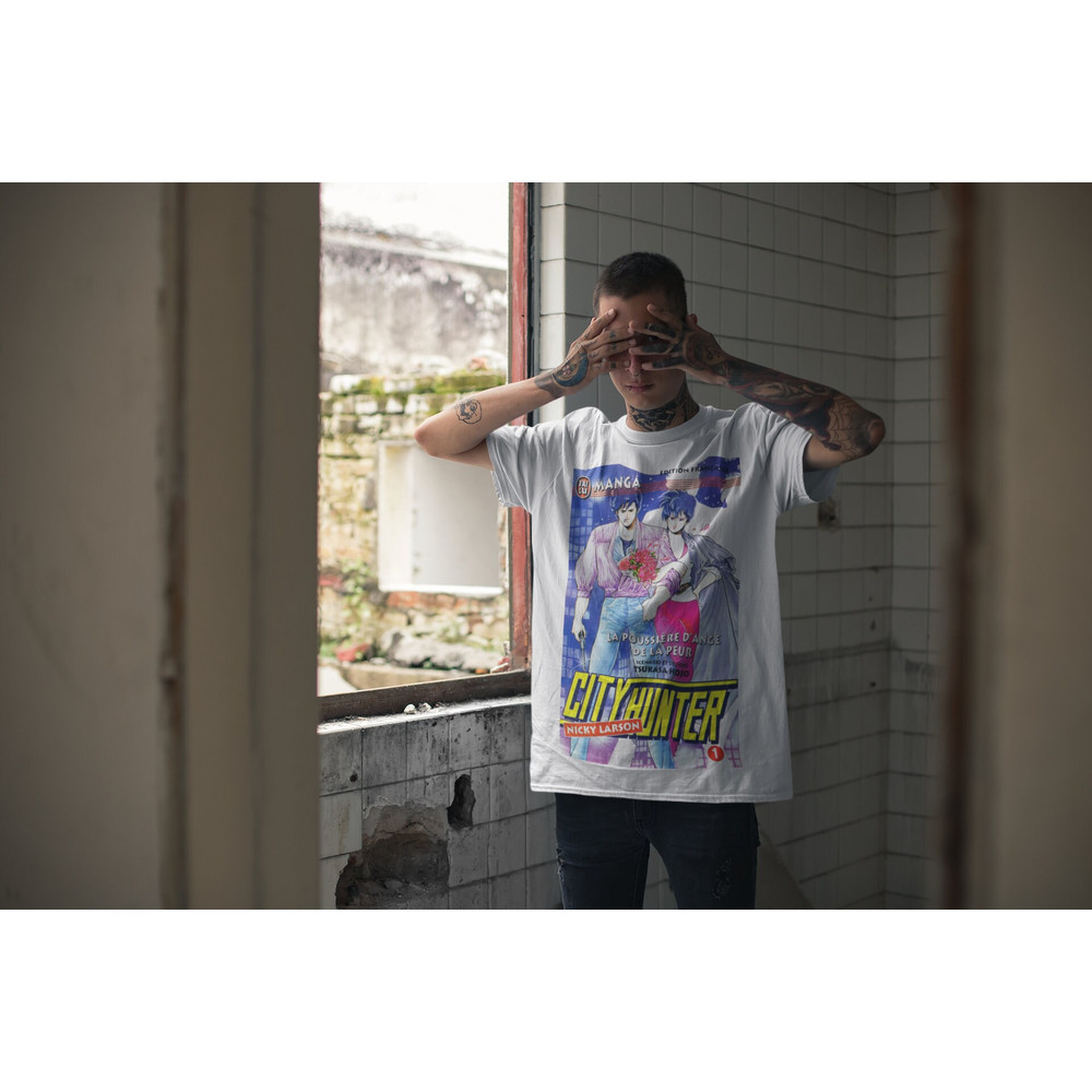 City Hunter Unisex T Shirt Vintage Anime Tee , Anime Gift, Manga Shirt, Anime T Shirt, 90s Anime, Harajuku clothing, Japanese aesthetic tee - 2.jpg