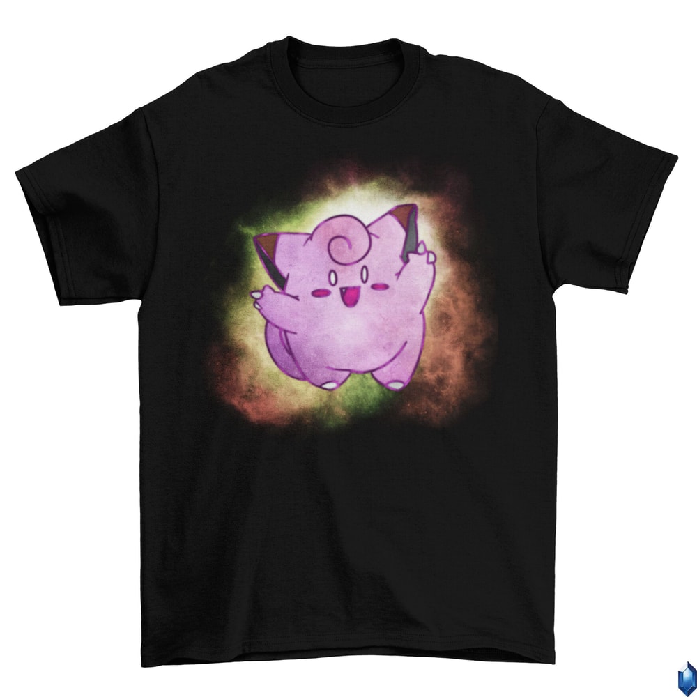 Clefairy Galaxy Background T-Shirt Unisex Cotton TV Sizes Video Game Anime New 2022 - 1.jpg