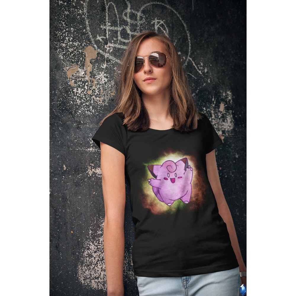 Clefairy Galaxy Background T-Shirt Unisex Cotton TV Sizes Video Game Anime New 2022 - 2.jpg