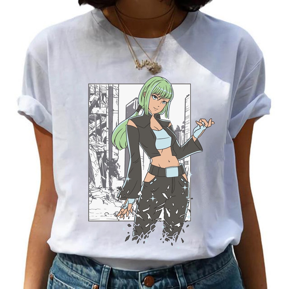 Harajuku Anime Girl T-Shirt, Green Hair Girl Shirt, Kawaii Shirt, Manga T-Shirt, Grunge Girl Shirt, Cool Anime Shirt, Gift for Anime Lover - 2.jpg