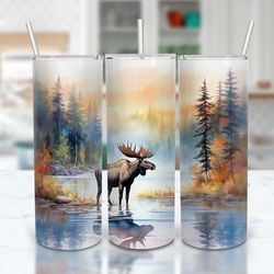 moose antler 20oz sublimation tumbler design, moose tumbler wrap png, moose 20 oz skinny tumbler wrap sublimation design