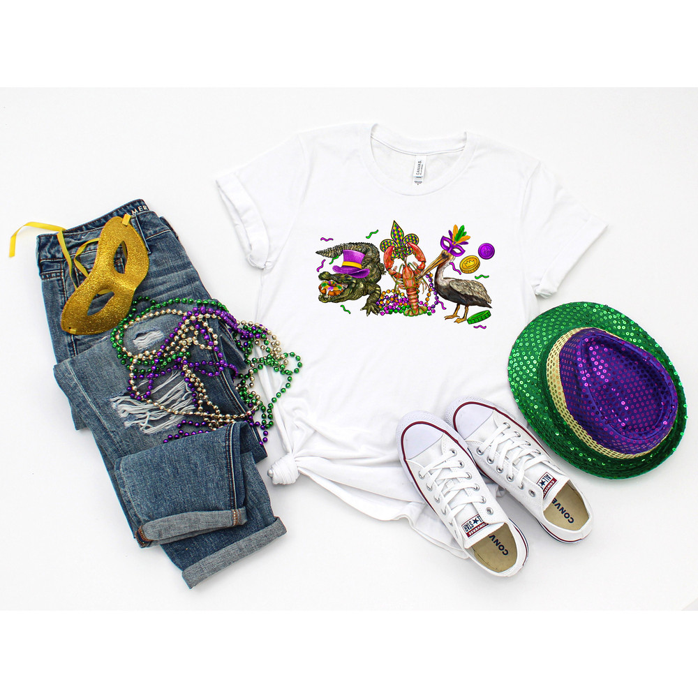 Mardi Gras Alligator Crawfish Shirt,Mardi Gras Carnival Shirt,Flower De Luce Shirt,Fat Tuesday Tee,Vintage Mardi Gras,Mardi Gras Sweatshirts - 2.jpg
