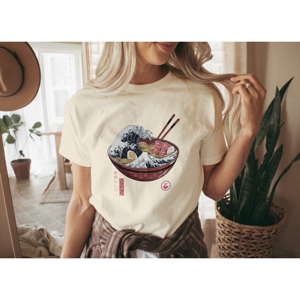 Japanese Noodle T Shirt, Japanese Shirt, Anime Crewneck T-shirt, Anime Movie Shirt, Funny Anime Shirt, Vintage Anime T Shirt, Japanese Style - 1.jpg
