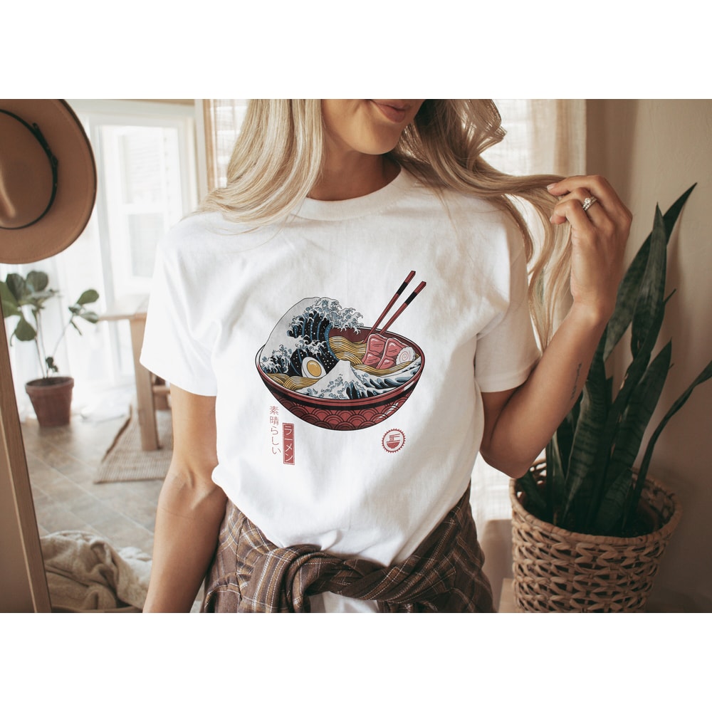 Japanese Noodle T Shirt, Japanese Shirt, Anime Crewneck T-shirt, Anime Movie Shirt, Funny Anime Shirt, Vintage Anime T Shirt, Japanese Style - 2.jpg