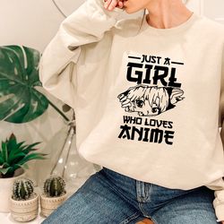 just a girl who loves anime t-shirt, anime graphic shirt, cute anime t-shirt, gift for anime lover, ramen lover, anime f