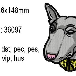 bull terrier embroidery design