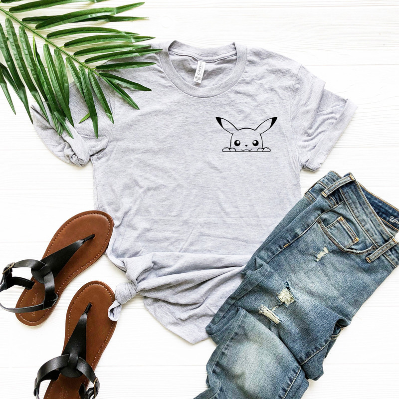 Pokemon Pocket Tee, Pikachu T-Shirt, Surprised T-shirt, Game Day Shirt, Gift For Best Friend, Present Lover, Surprised, Anime Funny Graphic - 5.jpg