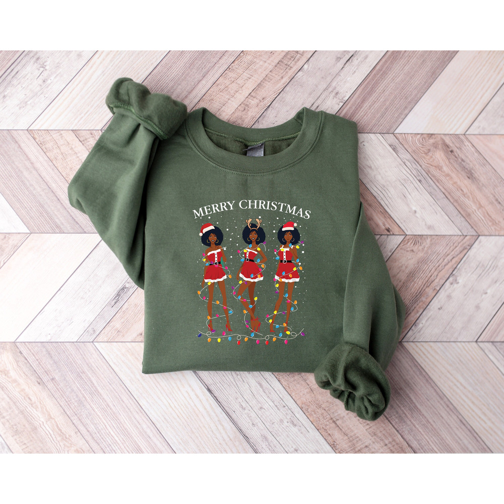 Merry Christmas Sweatshirt,Merry Christmas Melanin Shirt,Friends Christmas Tee,Family Christmas Tee,Christmas Gift,Santa Claus Shirt,Xmas - 1.jpg
