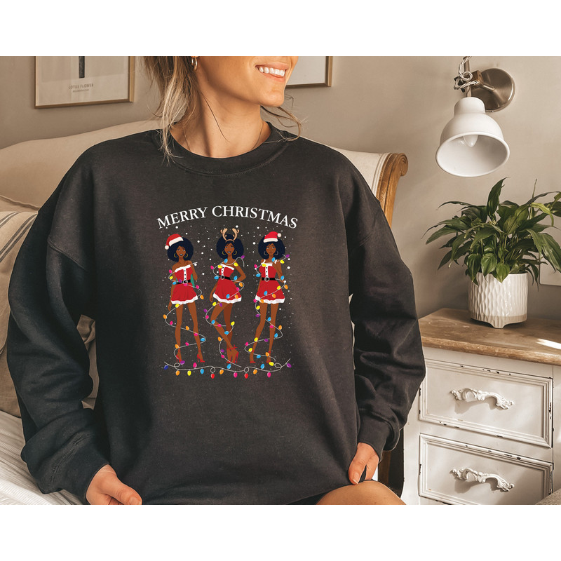 Merry Christmas Sweatshirt,Merry Christmas Melanin Shirt,Friends Christmas Tee,Family Christmas Tee,Christmas Gift,Santa Claus Shirt,Xmas - 2.jpg