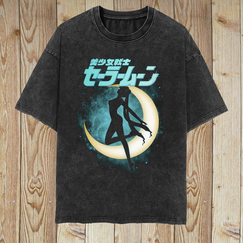 Sailor Moon Vintage Washed T-shirt, Anime Manga Graphic Tee Gift For Women, Retro 90's Unisex Shirt Gift - 1.jpg