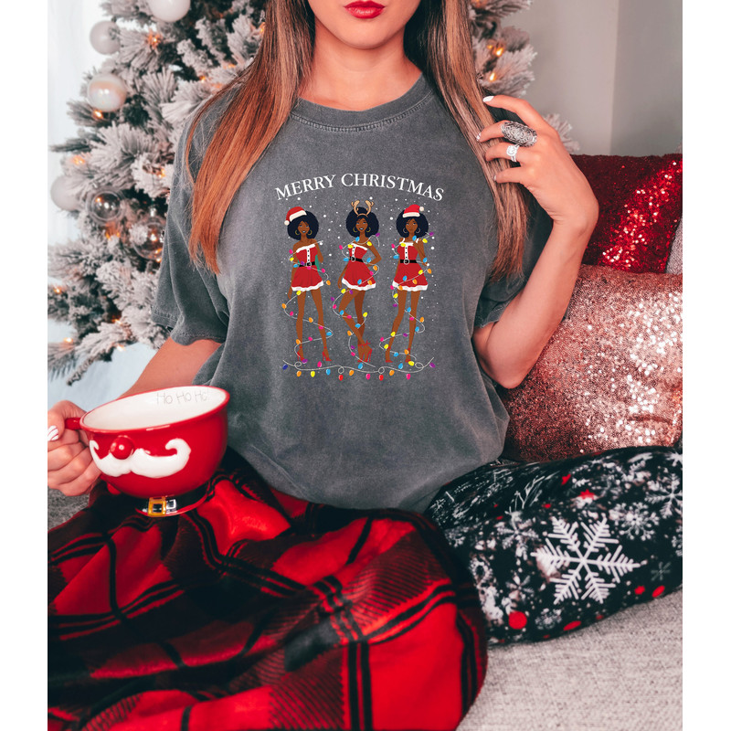 Merry Christmas Sweatshirt,Merry Christmas Melanin Shirt,Friends Christmas Tee,Family Christmas Tee,Christmas Gift,Santa Claus Shirt,Xmas - 3.jpg