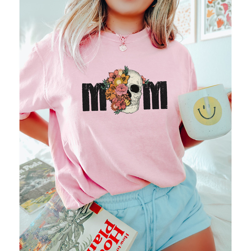 Mom Skull Shirt, Funny Mother's Day Shirt, Cool Mama Shirt, Floral Mama Tshirt, Skeleton Mother Shirt, Skeleton Sweaatshirt, Custom Mama Tee - 1.jpg