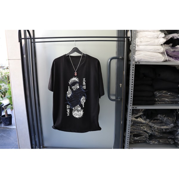 Unisex Oversized Black Shirt, Japanese Manga Tshirt, Graphic Anime Tee, Harajuku Clothing, Anime Japan T-Shirt, Anime Lover Gifts - 1.jpg