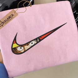 nike x luffy manga embroidered sweatshirt, best unisex embroidered sweatshirt, manga embroidered crewneck, anime shirt