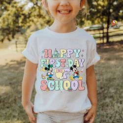 mickey and friends happy first day of school shirt, happy first day sublimation, back to school, first grade teacher