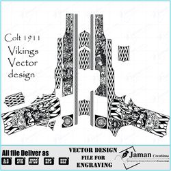 colt 1911 vikings theme 2 design ezcad ready files