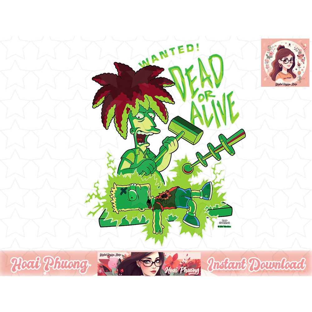 The Simpsons Side Show Bob Wanted Dead or Alive png, instant download.jpg