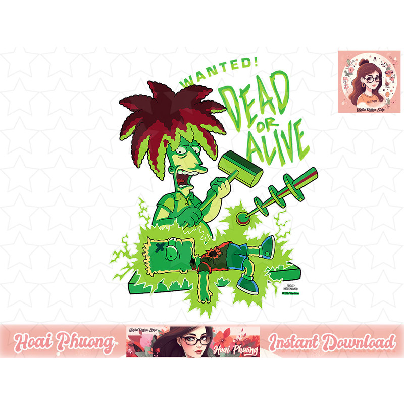 The Simpsons Side Show Bob Wanted Dead or Alive png, instant download.jpg