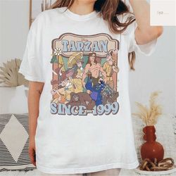 vintage tarzan since 1999 shirt, tarzan and jane shirt, disney shirt, disney tarzan shirt, disneyland shirt, disney worl