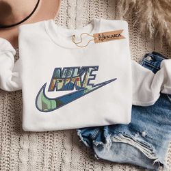 anime embroidered sweatshirt, hatake kakashi x nike embroidered sweatshirt, unisex embroidered sweatshirt, anime shirt