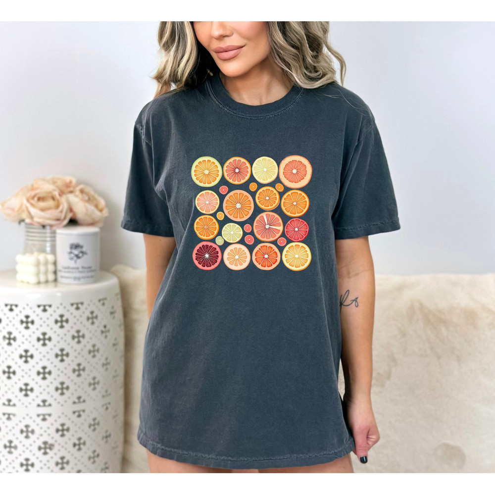 Oranges Food Printed Shirt, Cottagecore Oranges Shirt, Foodie Lover Tee, Retro Comfort Orange Shirt, Aesthetic Shirt For Women, Gift For Her - 2.jpg