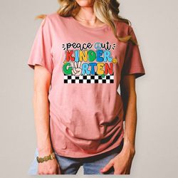 peace out kindergarten, groovy last day of school shirt, kindergarten gift, kindergar