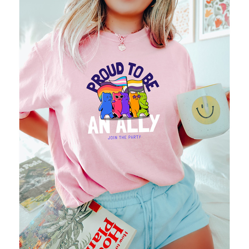 Proud To Be An Ally Join The Party, Queer Sweatshirt, LGBTQ Shirt, Pride Month Shirt, Pride Ally Shirt, Trans Pride Outfit, Love Is Love Tee - 1.jpg