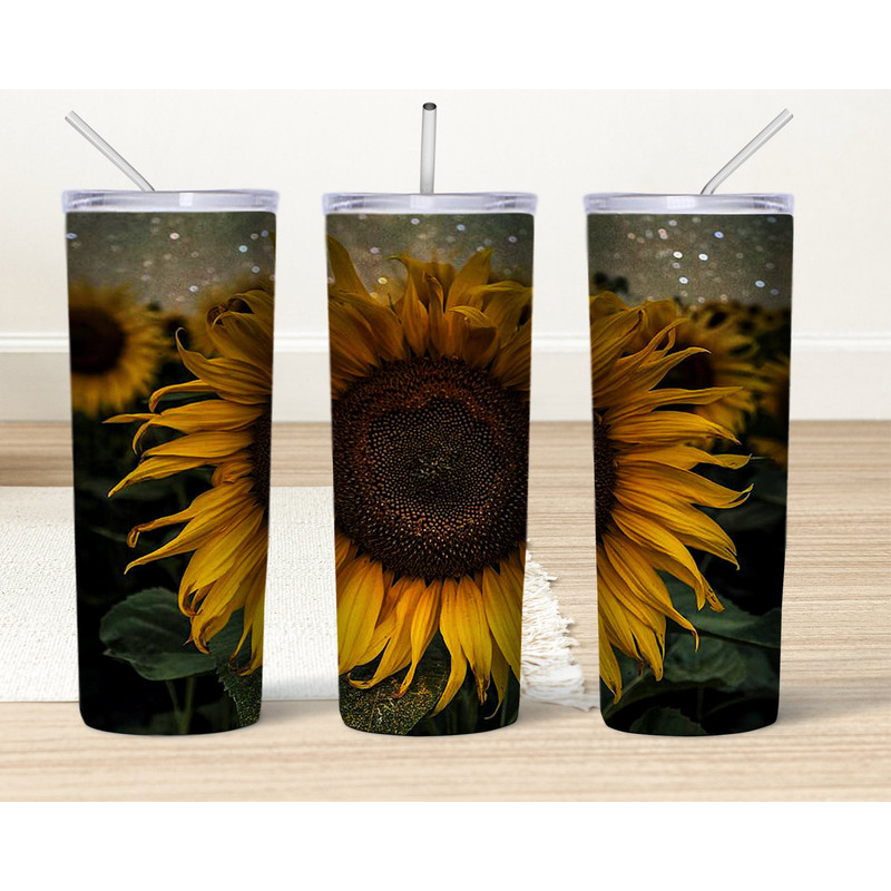 Sunflower Tumbler, Cow Sunflower Tumbler, Cow Sunflower Skinny Tumbler.png