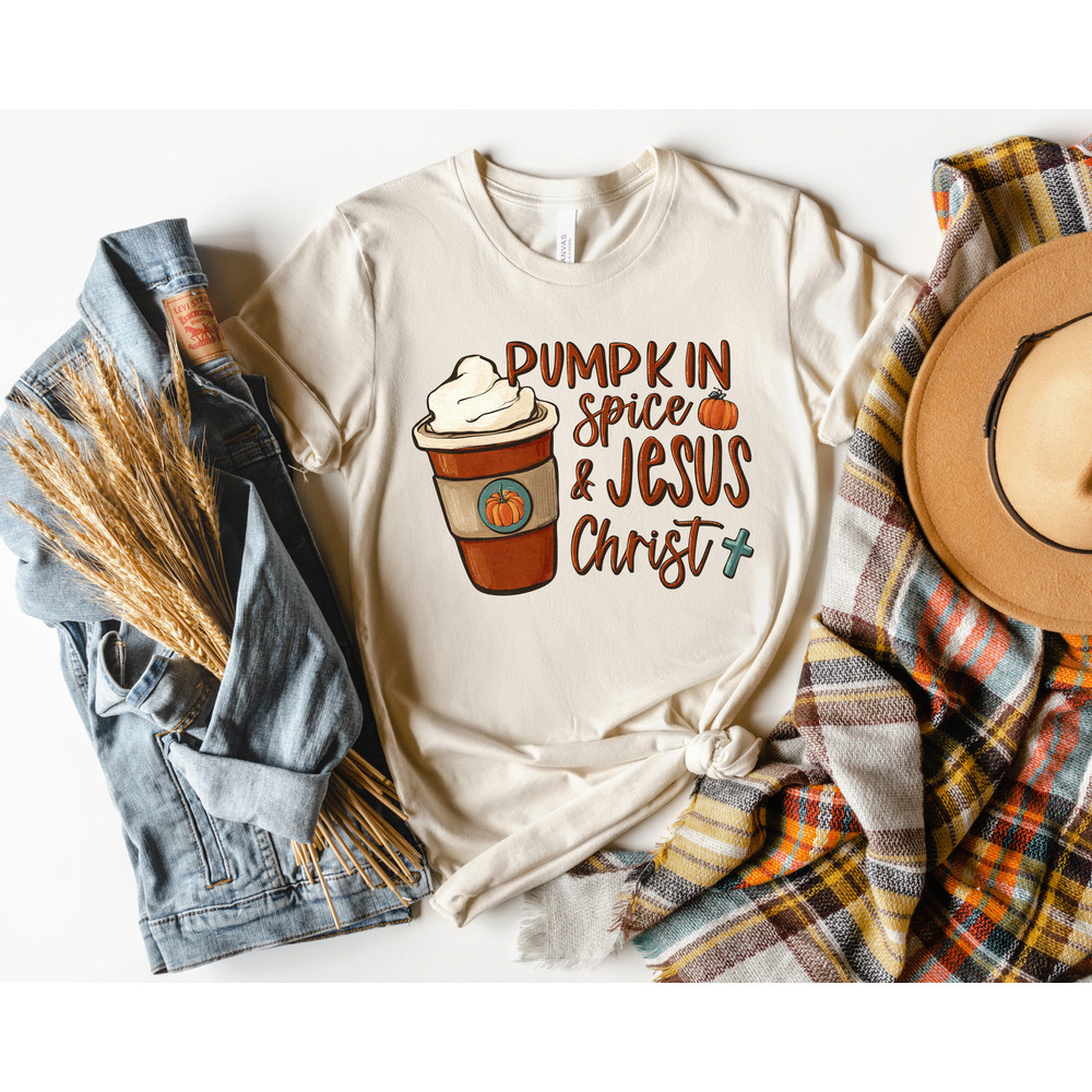 Pumpkin Spice&Jesus Christ Thankful Shirt,Happy Thanksgiving Shirt,Retro Fall Sweatshirt,Comfort Color Fall Tee,Funny Thanksgiving,Cozy Fall - 2.jpg