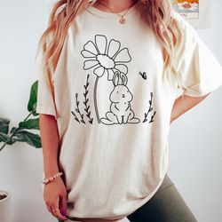 rabbit shirt, floral bunny shirt, easter bunny apparel, rabbit lover sweatshirt, cute eas