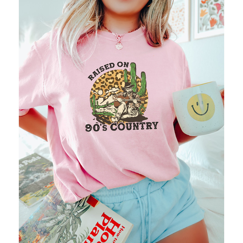 Raised On 90's Country, Leopard Print Howdy Western Shirt, Distressed Country Music Shirt, Southern Cowboy Gift, Vintage Country Concert Tee - 3.jpg