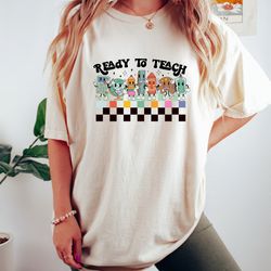 ready to teach shirt, checkered teacher shirt, vintage retro school shirt, teacher ap