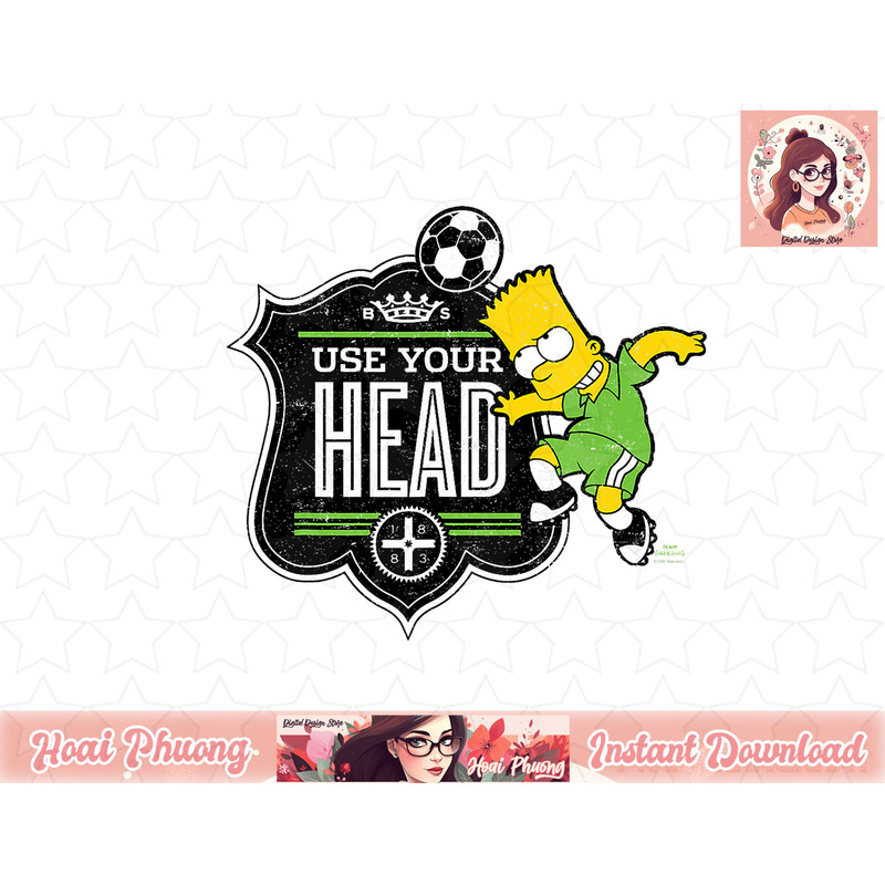 The Simpsons Soccer Bart Simpson Use Your Head png, instant download.jpg