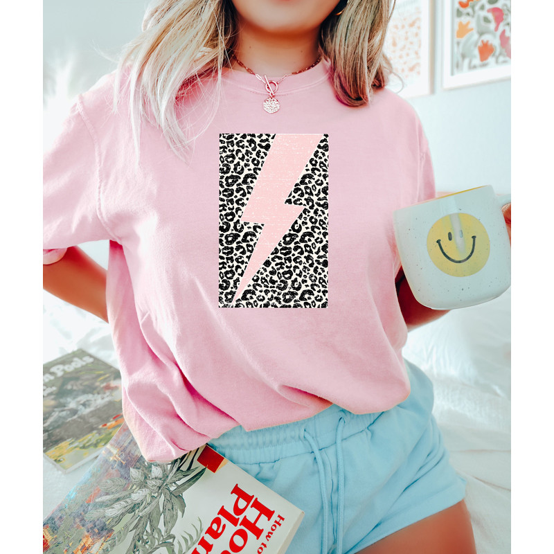 Retro Comfort Leopard Lightning Bolt Shirt, Vintage Leopard Lightning Shirt, Lightning Shirt, Cheetah Print Sweatshirt, Lightning Sweatshirt - 2.jpg