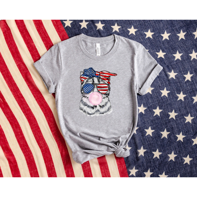 Retro Comfort Patriotic Cat Shirt, Bubble gum 4th of July Cat Shirts, American Bandana Cat, Happy 4th of July, Independence Day, Freedom Cat - 2.jpg