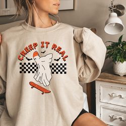 retro halloween comfort colors shirt, creep it real halloween shirt, vintage ghost hall