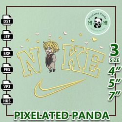 nike meliodas embroidery design file, the seven deadly sins anime embroidery design, machine embroidery design file, ins