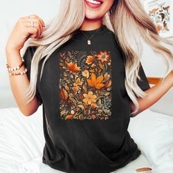 retro vintage boho wildflowers shirt, natural aesthetic shirt, boho floral cottagecor