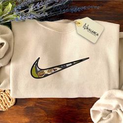 nike x kakashi embroidered sweatshirt , anime custom embroidered sweatshirt, custom brand anime embroidered crewneck