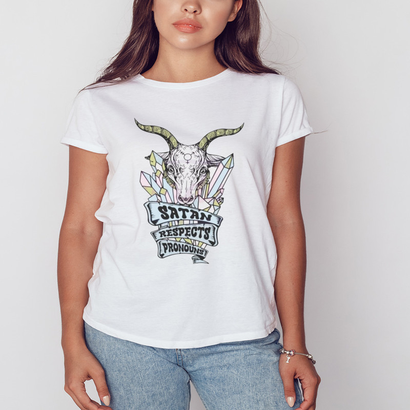 Satan Respects Pronouns SVG LGBT Pride Month Shirt, Unisex Clothing, Shirt For Men Women, Graphic Design, Unisex Shirt